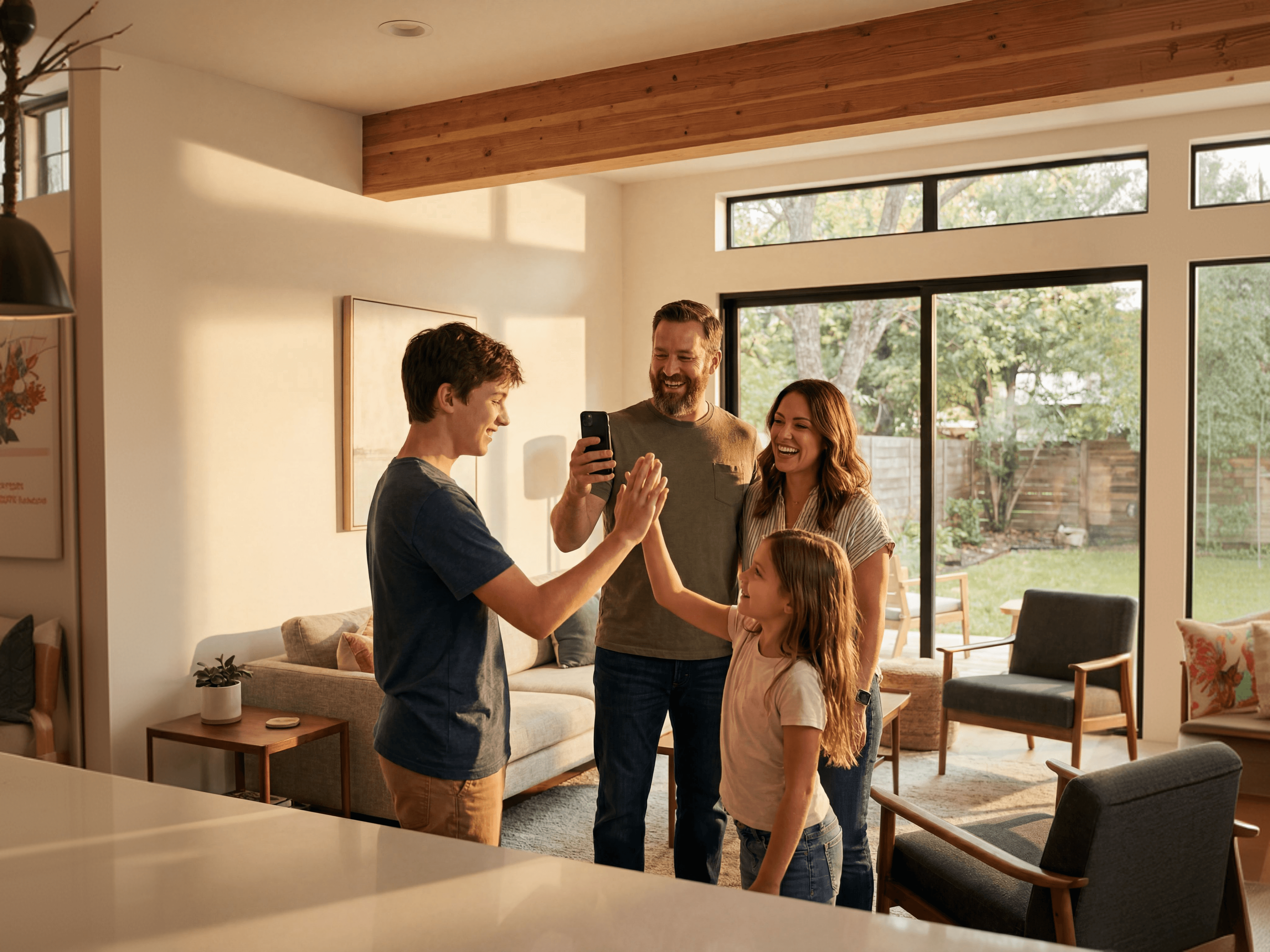 Family using KidHub together