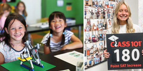 Girls in Snapologu class and girl holding Class 101 sign