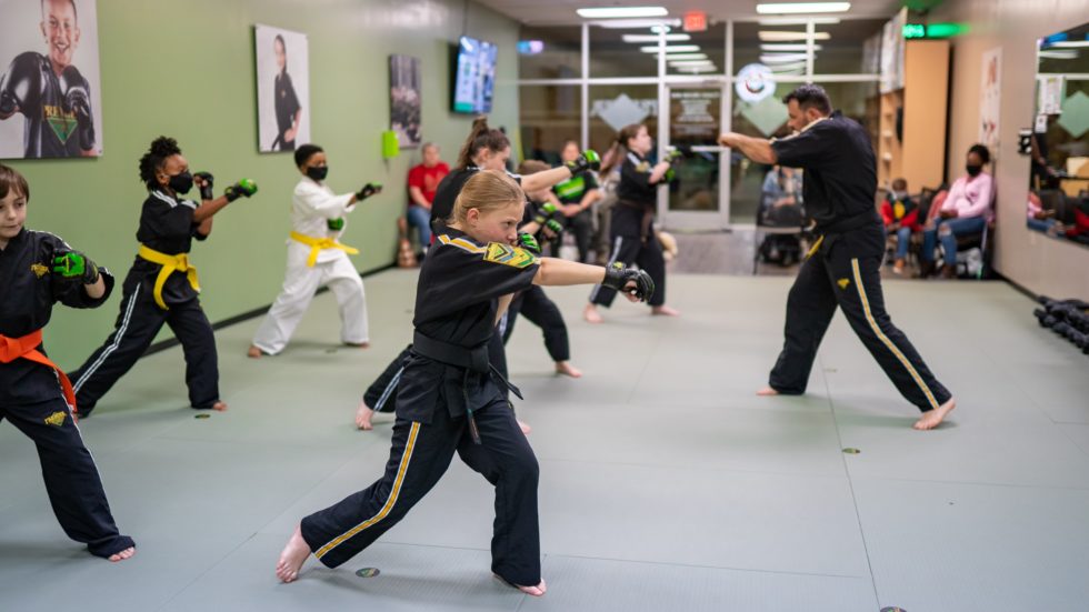 kids in martial arts class
