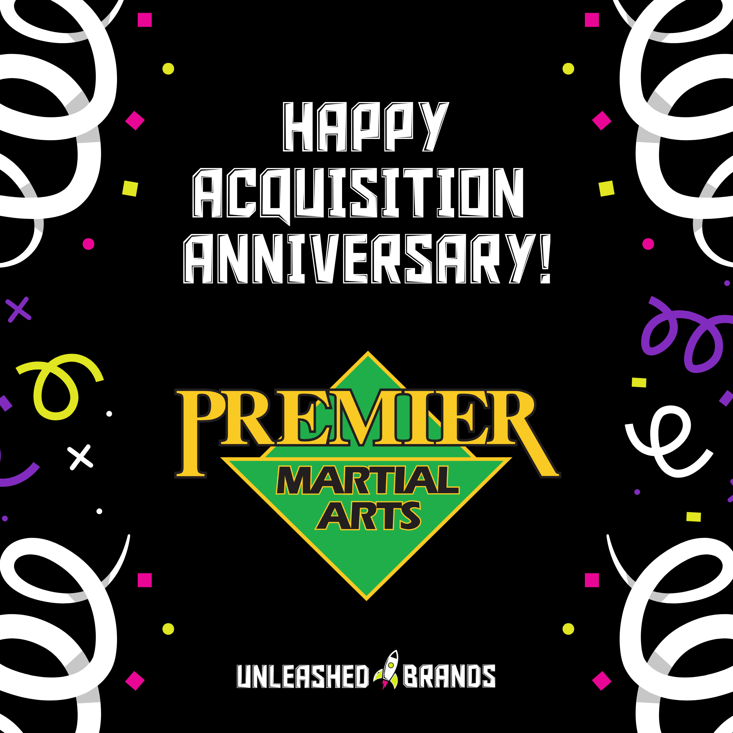 Premier Martial Arts Celebrates One Year with Unleashed Brands